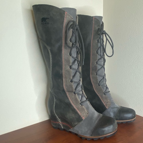 Sorel Shoes - SOREL Cate the Great Women’s Wedge Boots, Size 9.5, Grey